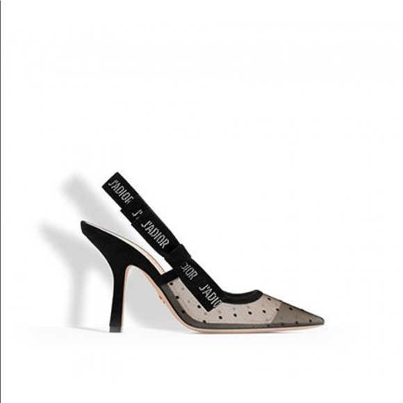 J'ADIOR SLINGBACK NUDE BLACK SWISS W/ RHINESTONES - Picture 2 of 8
